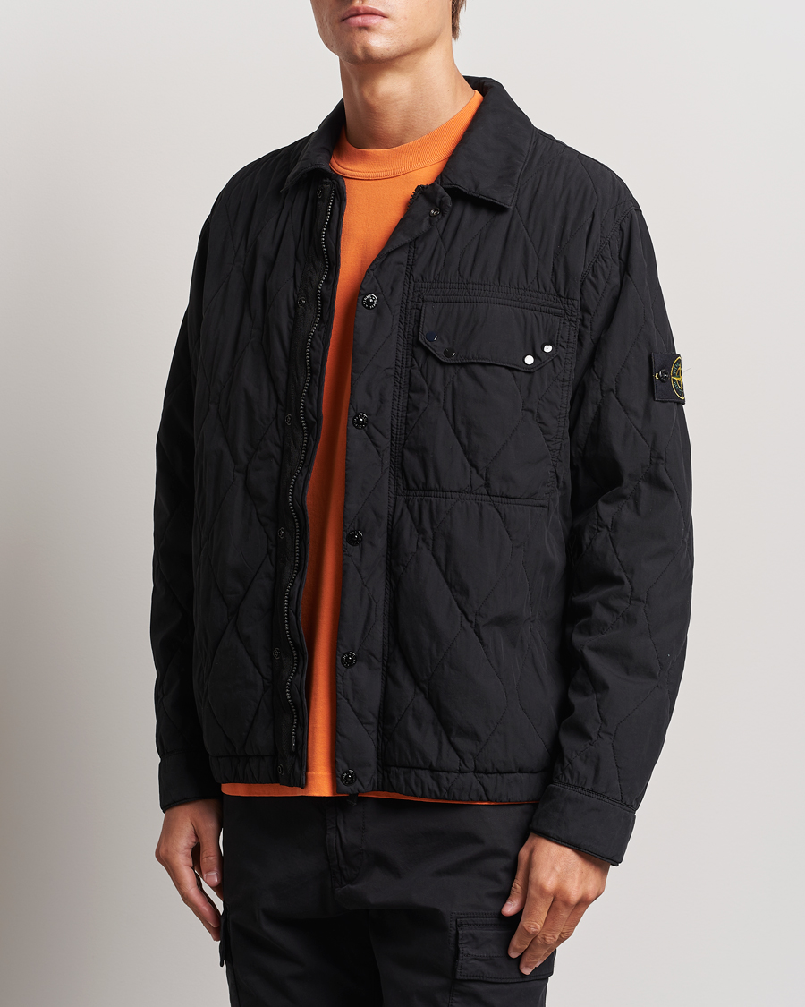 Herre |  | Stone Island | 50 Fili Quilted-TC Garment Dyed Jacket Black