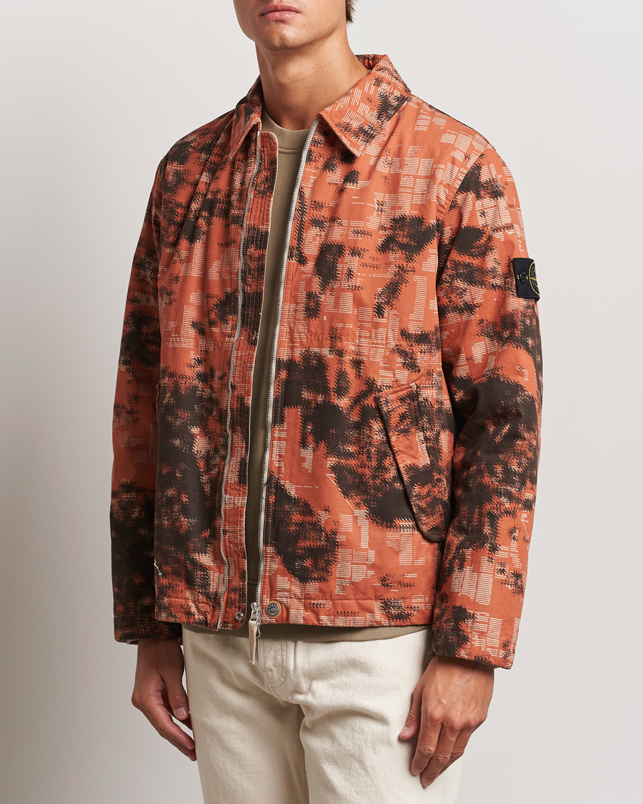 Herre | Field jackets | Stone Island | David Light TC Garment Dyed Camo Jacket Orange