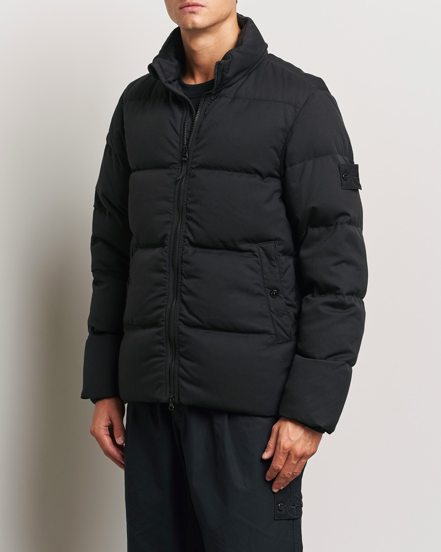 Herre |  | Stone Island | Ghost Wool Twill Down Jacket Black