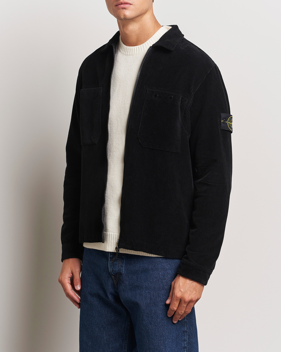 Herre |  | Stone Island | Garment Dyed Corduroy Overshirt Black