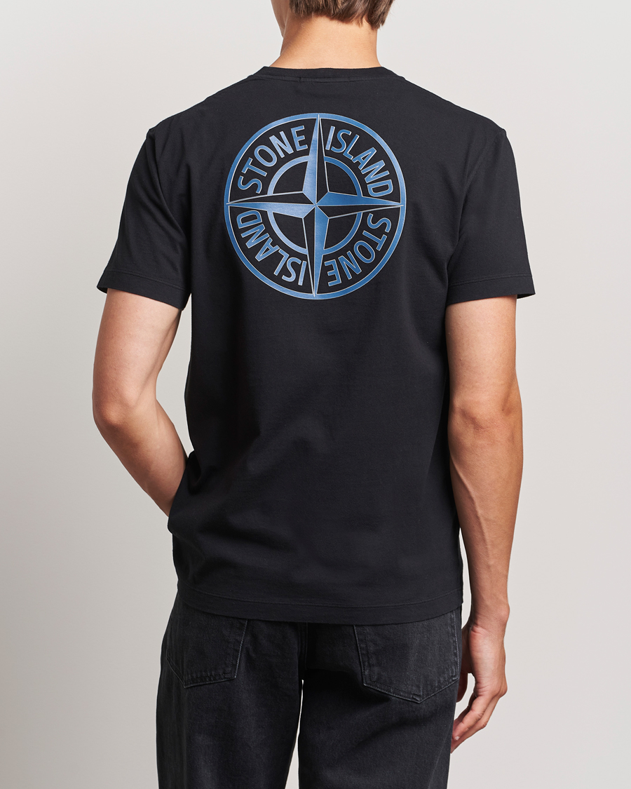 Herre | T-Shirts | Stone Island | Garment Dyed Jersey Logo T-Shirt Black