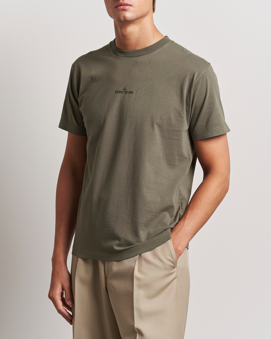 Herre |  | Stone Island | Garment Dyed Jersey Logo T-Shirt Walnut