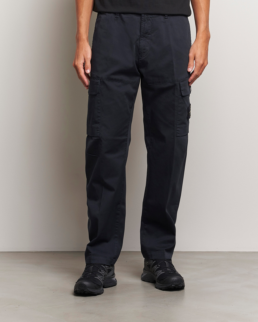 Herre | Bukser | Stone Island | Cotton Satin Cargo Pants Navy Blue