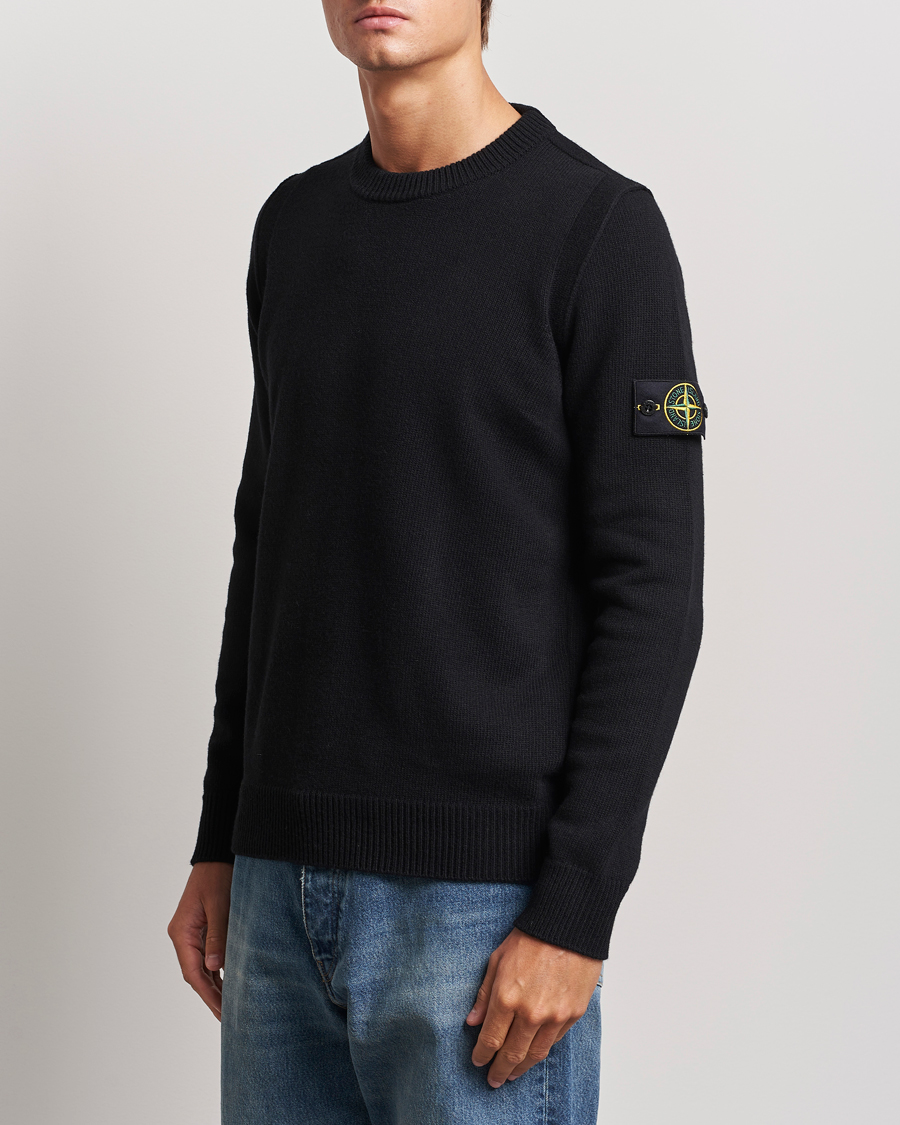 Herre |  | Stone Island | Knitted Lambwool Sweater Black