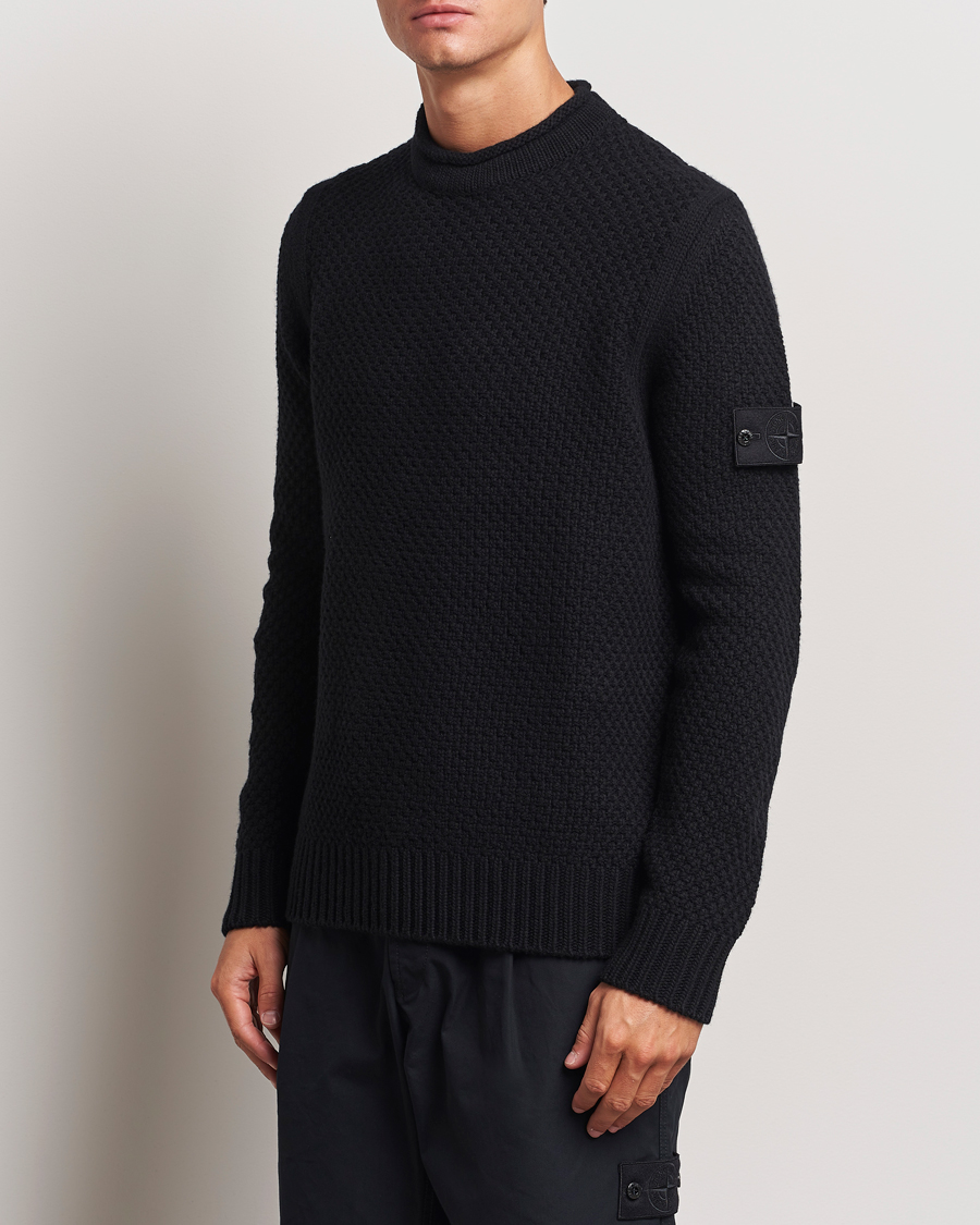 Herre | Strikkede trøjer | Stone Island | Ghost Knitted Geelong Mock Neck Black