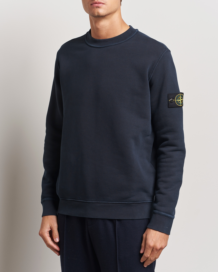 Herre |  | Stone Island | Old Dyed Cotton Sweatshirt Navy Blue