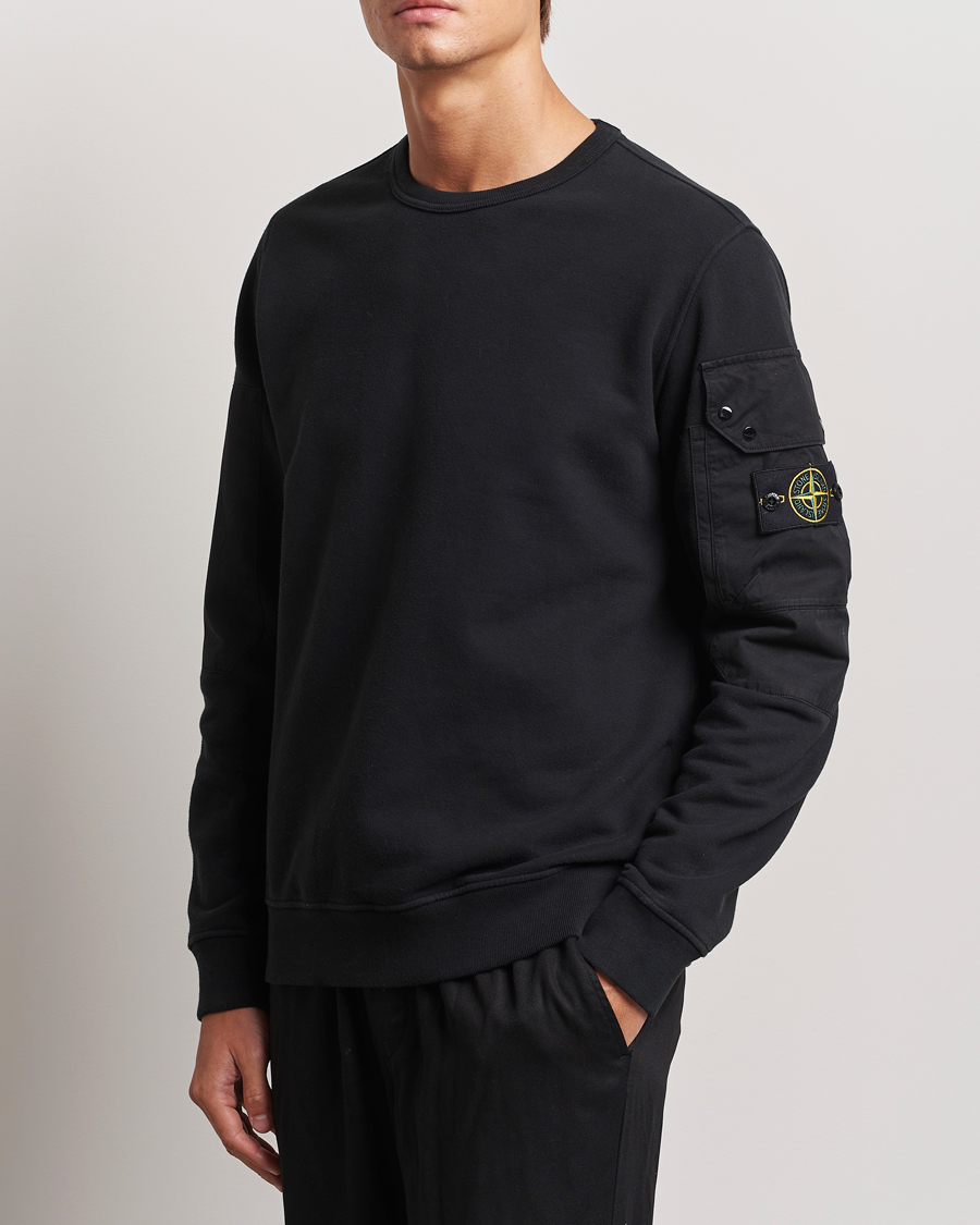 Herre |  | Stone Island | Brushed Cotton Fleece Sweatshirt Black