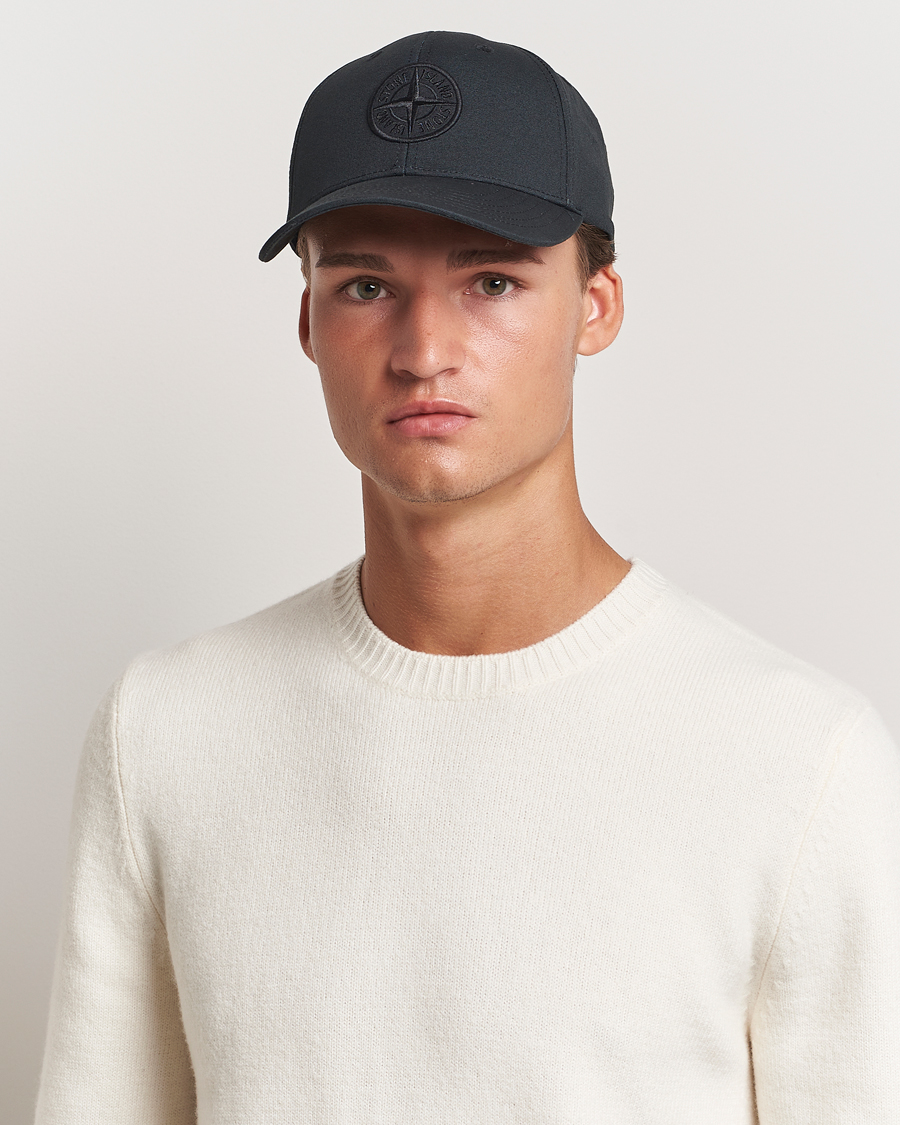 Herre |  | Stone Island | Cotton Rep Logo Cap Black