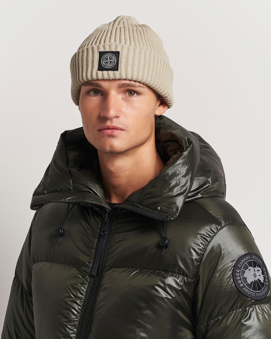 Herre |  | Stone Island | Full Rib Wool Beanie Plaster