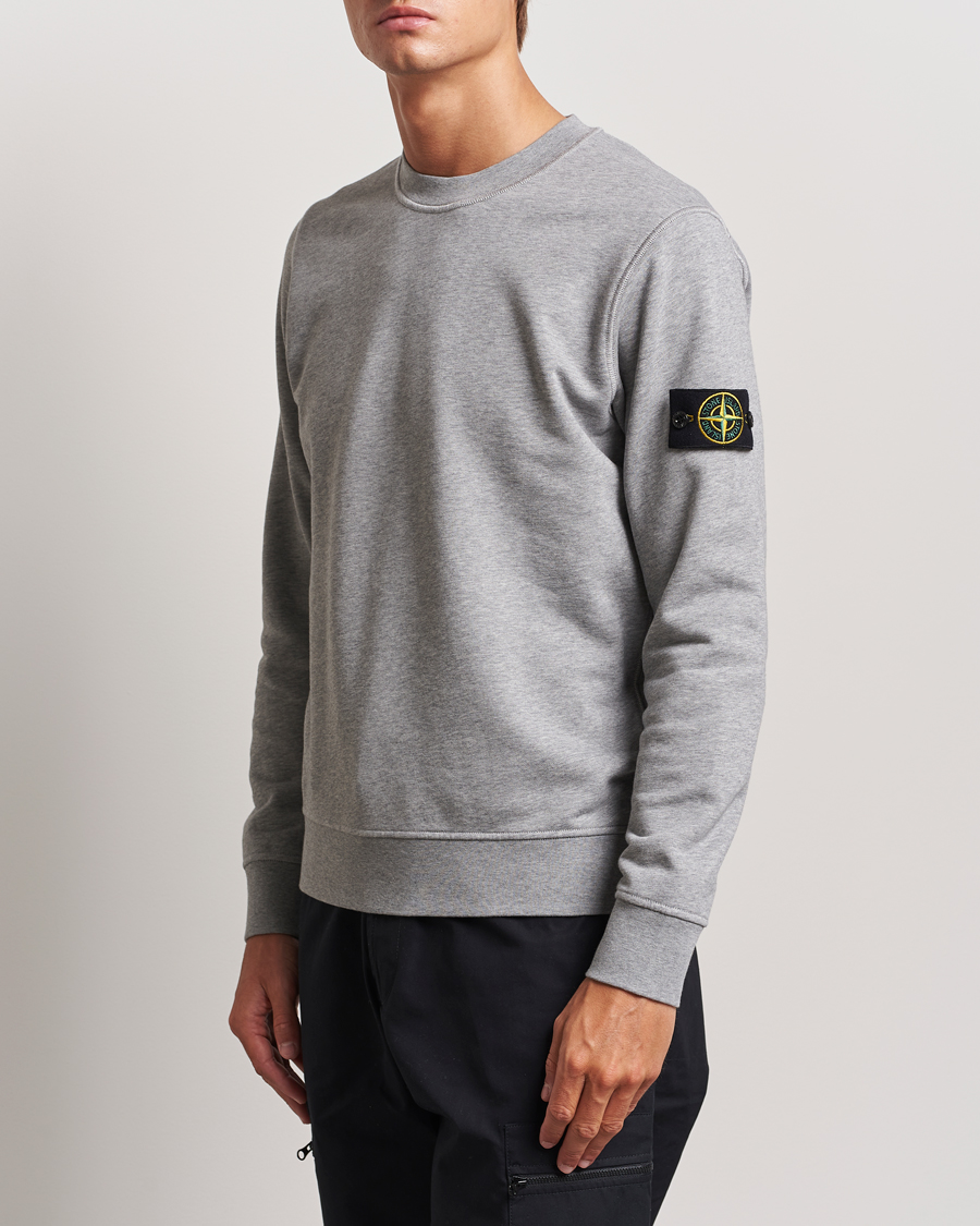 Herre | Luxury Classics | Stone Island | Garment Dyed Fleece Sweatshirt Melange Grey