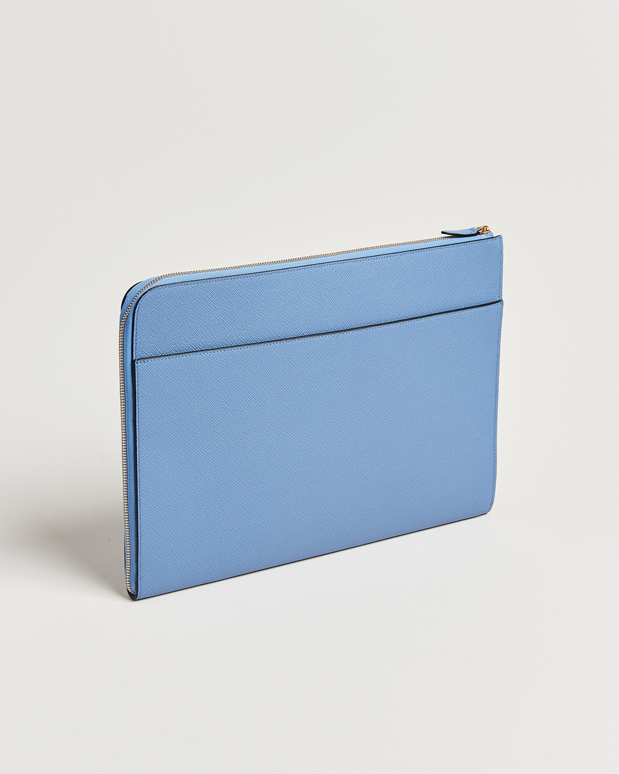 Herre | Smythson Panama Large Laptop Case Nile Blue | Smythson | Panama Large Laptop Case Nile Blue