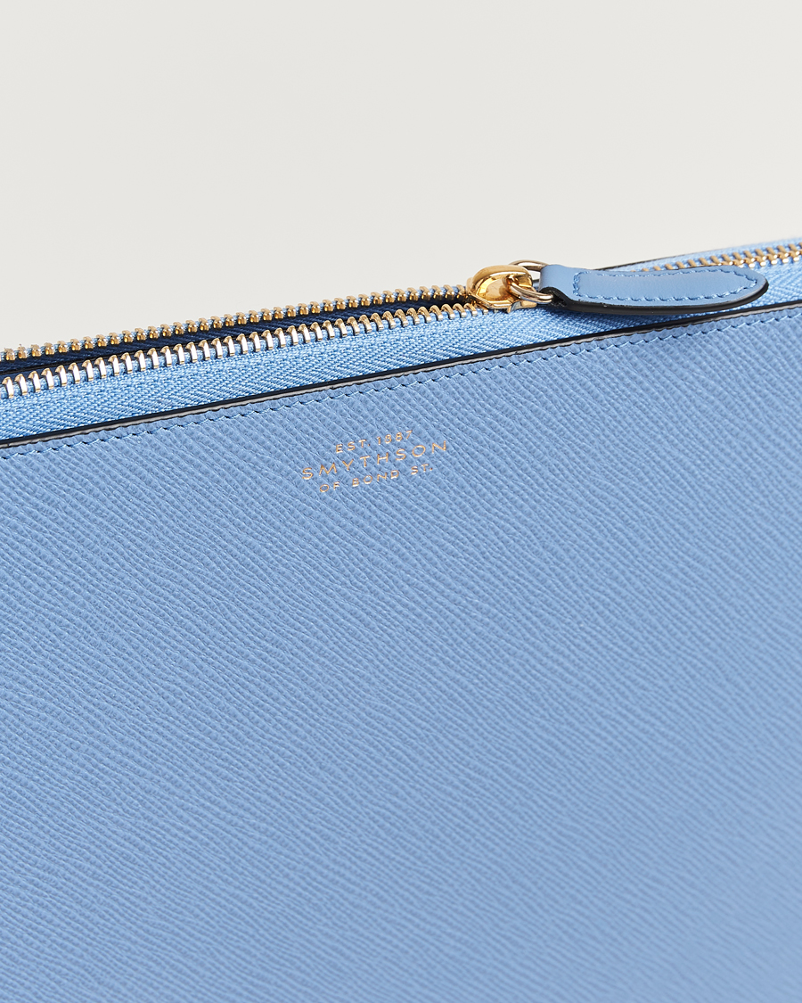 Herre | Smythson Panama Large Laptop Case Nile Blue | Smythson | Panama Large Laptop Case Nile Blue