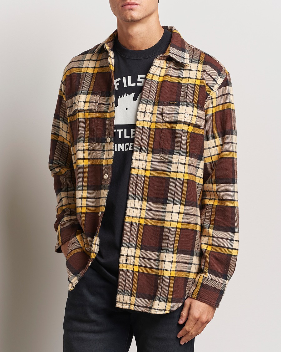 Herre |  | Filson | Vintage Flannel Work Shirt Brown/Yellow