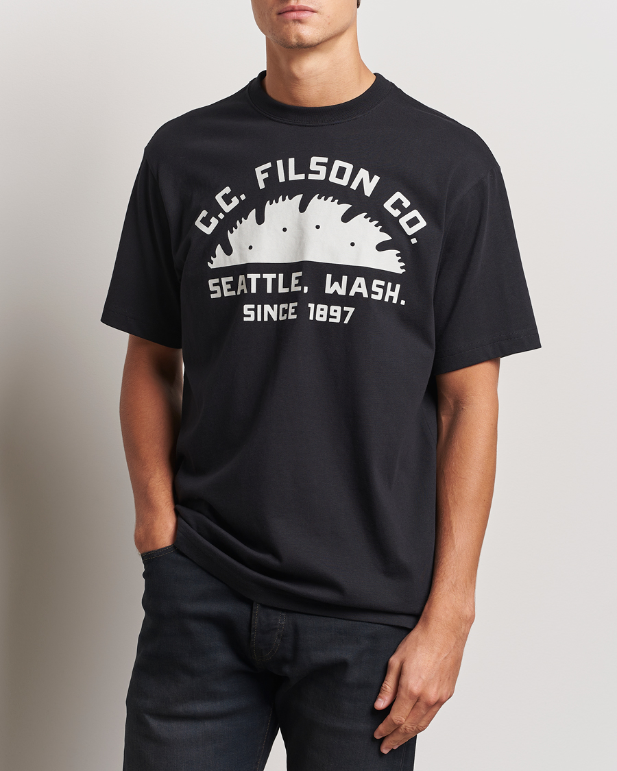 Herre |  | Filson | Printed Cotton T-Shirt Black