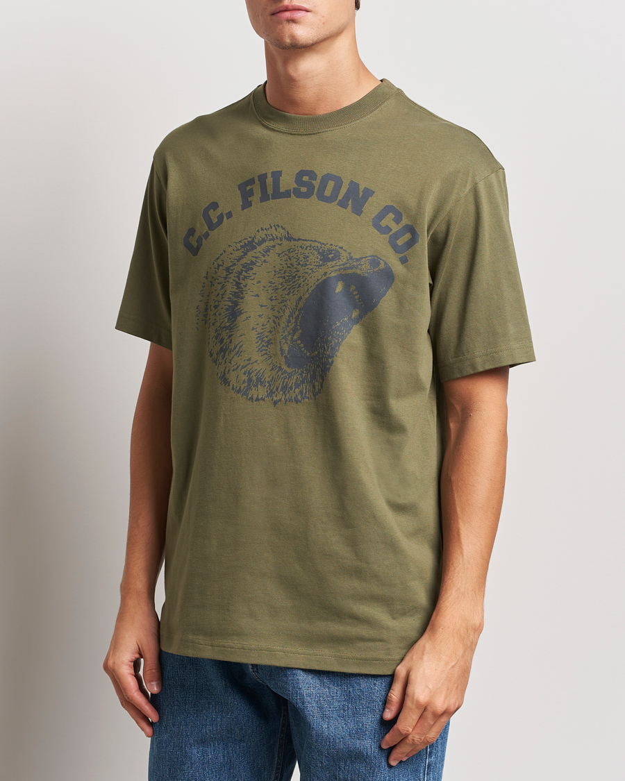 Herre |  | Filson | Printed Cotton T-Shirt Ivy Green