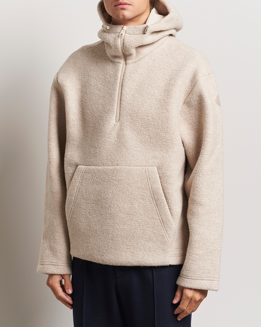 Herre |  | Moncler | Half Zip Hoodie Beige