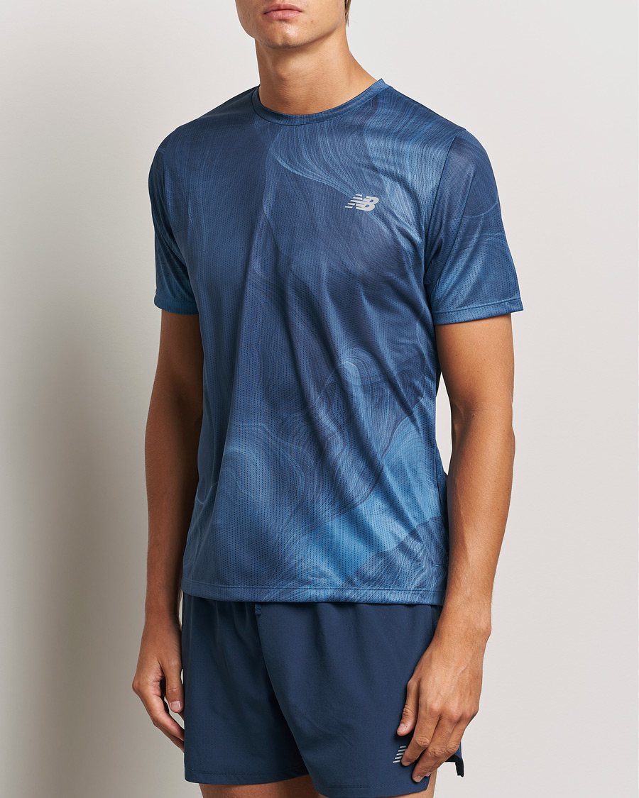 Herre |  | New Balance Running | Athletics Run T-Shirt Blue Agate