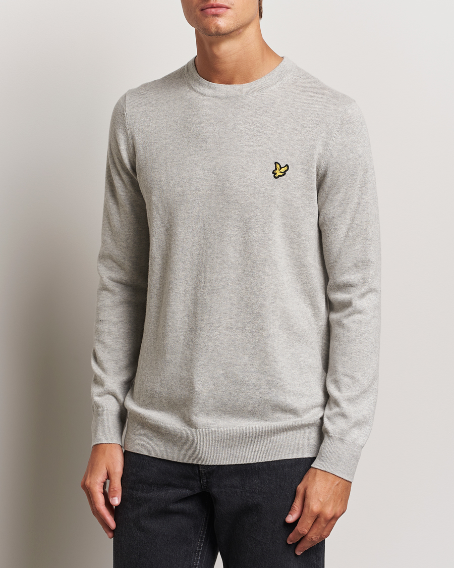 Herre |  | Lyle & Scott | Cotton/Merino Crew Neck Jumper Light Grey Marl