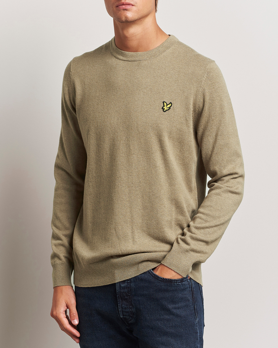 Herre |  | Lyle & Scott | Cotton/Merino Crew Neck Jumper Sage Uniform