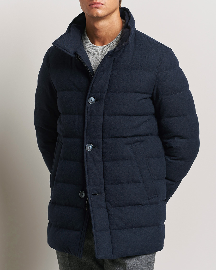 Herre |  | Herno | Cashmere Flannel Down Coat Navy