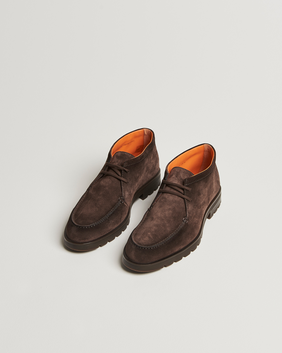 Herre | Støvler | Santoni | Winter Chukka Boot Dark Brown Suede