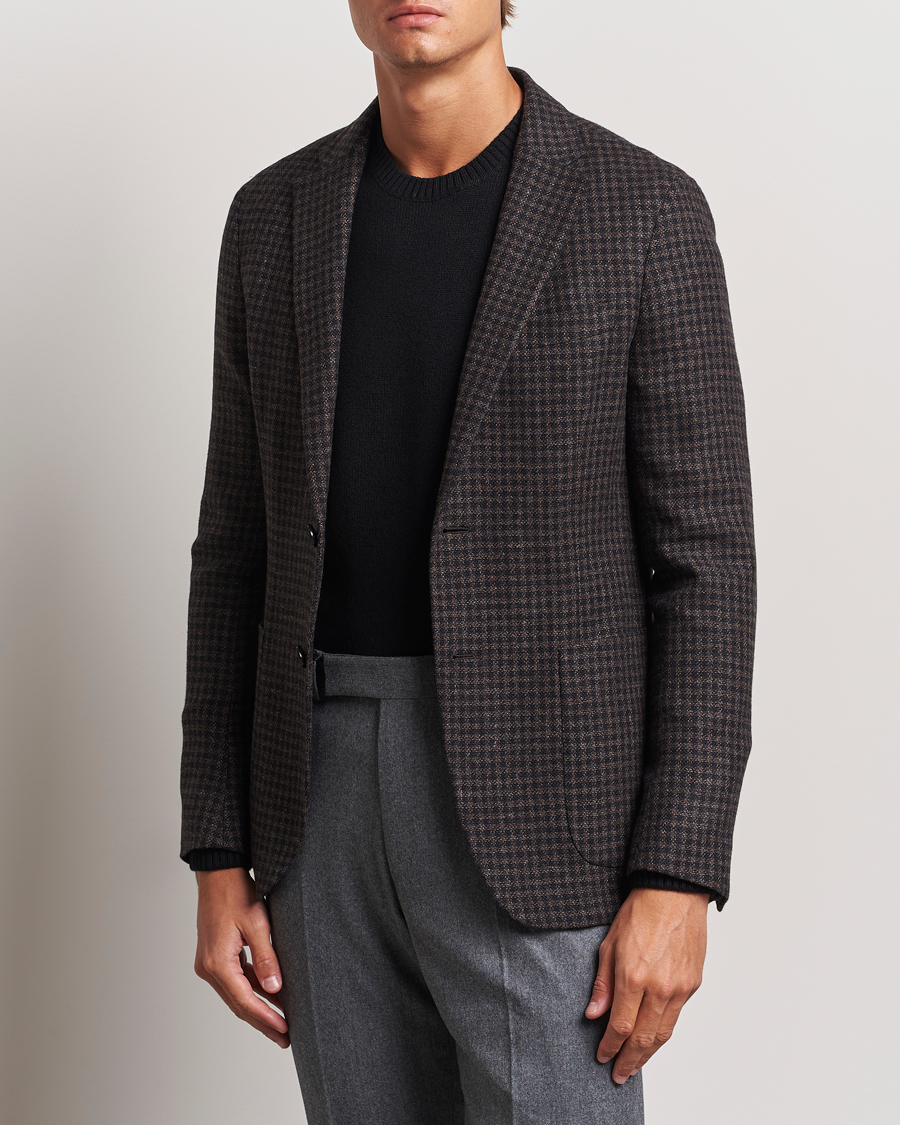 Herre |  | Zegna | Unconstructed Wool/Cashmere Blazer Brown Check