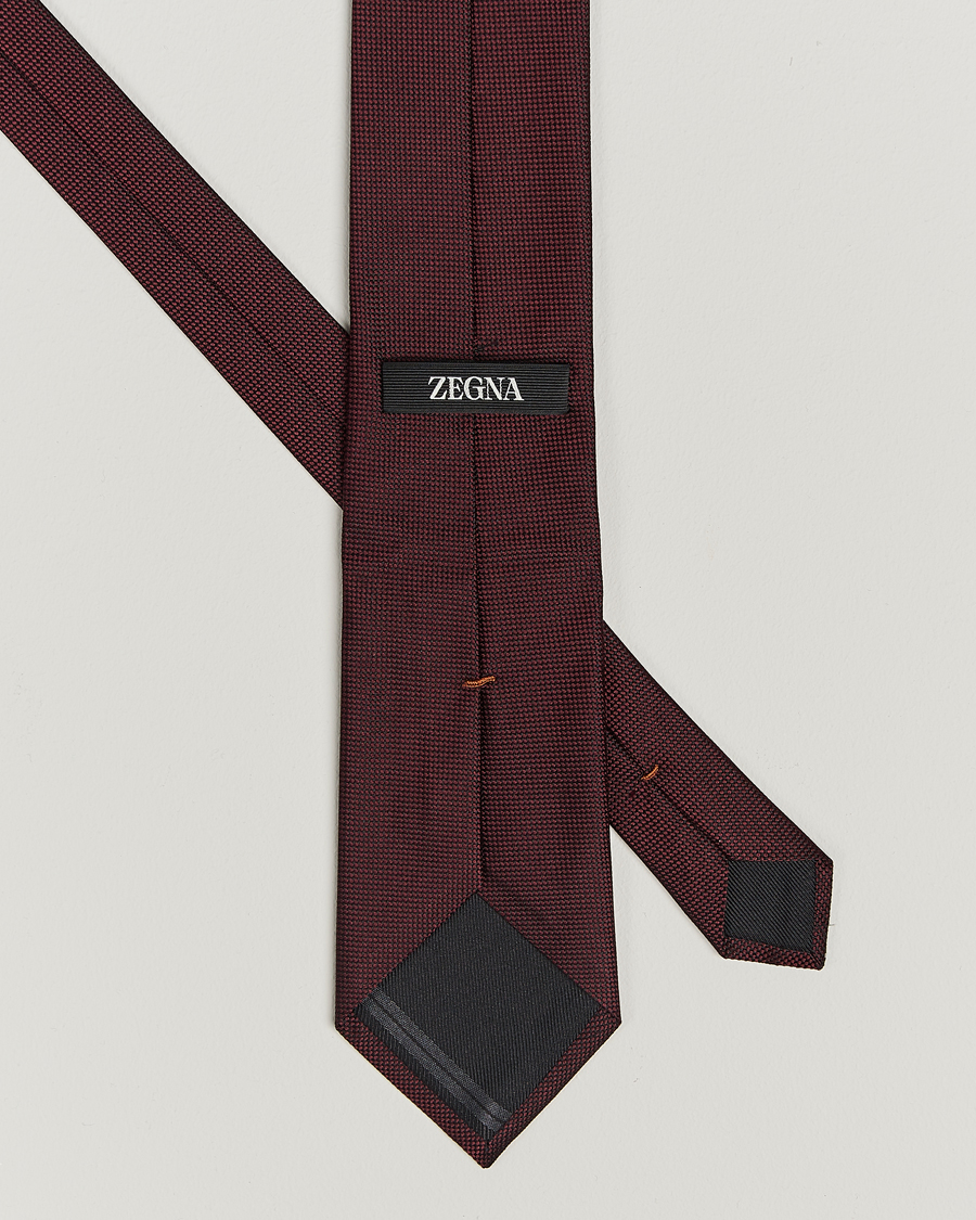 Herre | Jakkesæt | Zegna | Micro Structure Silk Tie Burgundy