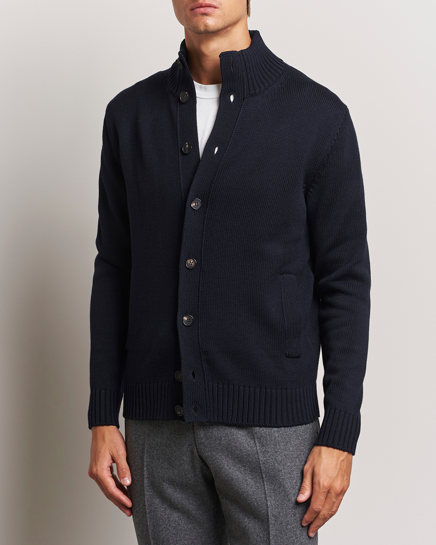 Herre |  | Zanone | Virgin Merino Wool Chioto Cardigan Navy