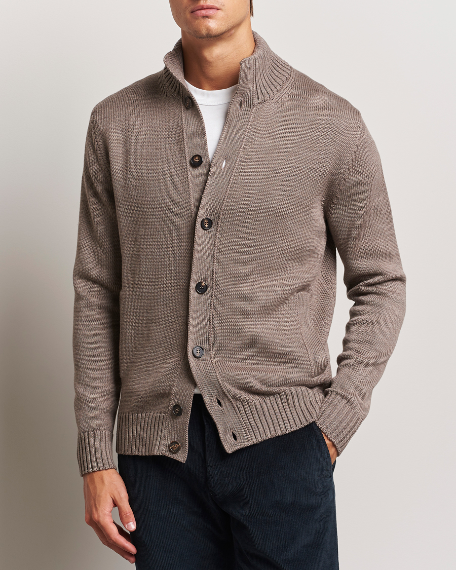 Herre | Trøjer | Zanone | Virgin Merino Wool Chioto Cardigan Taupe