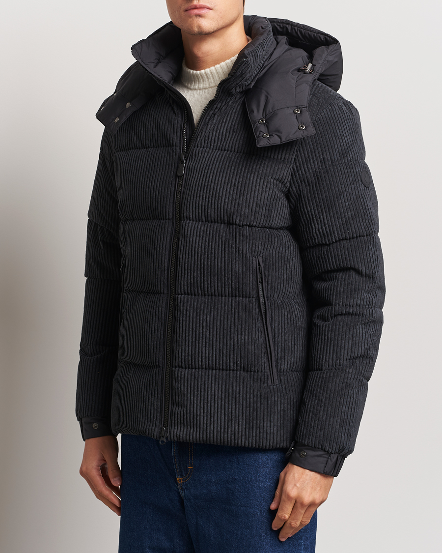 Herre |  | Save The Duck | Albus Cord Padded Puffer Jacket Black