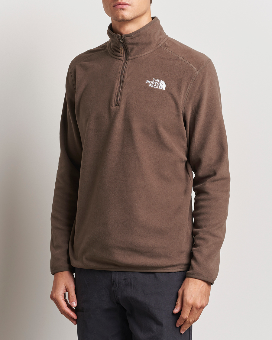 Herre |  | The North Face | 100 Glacier Fleece 1/4 Zip Dark Brown