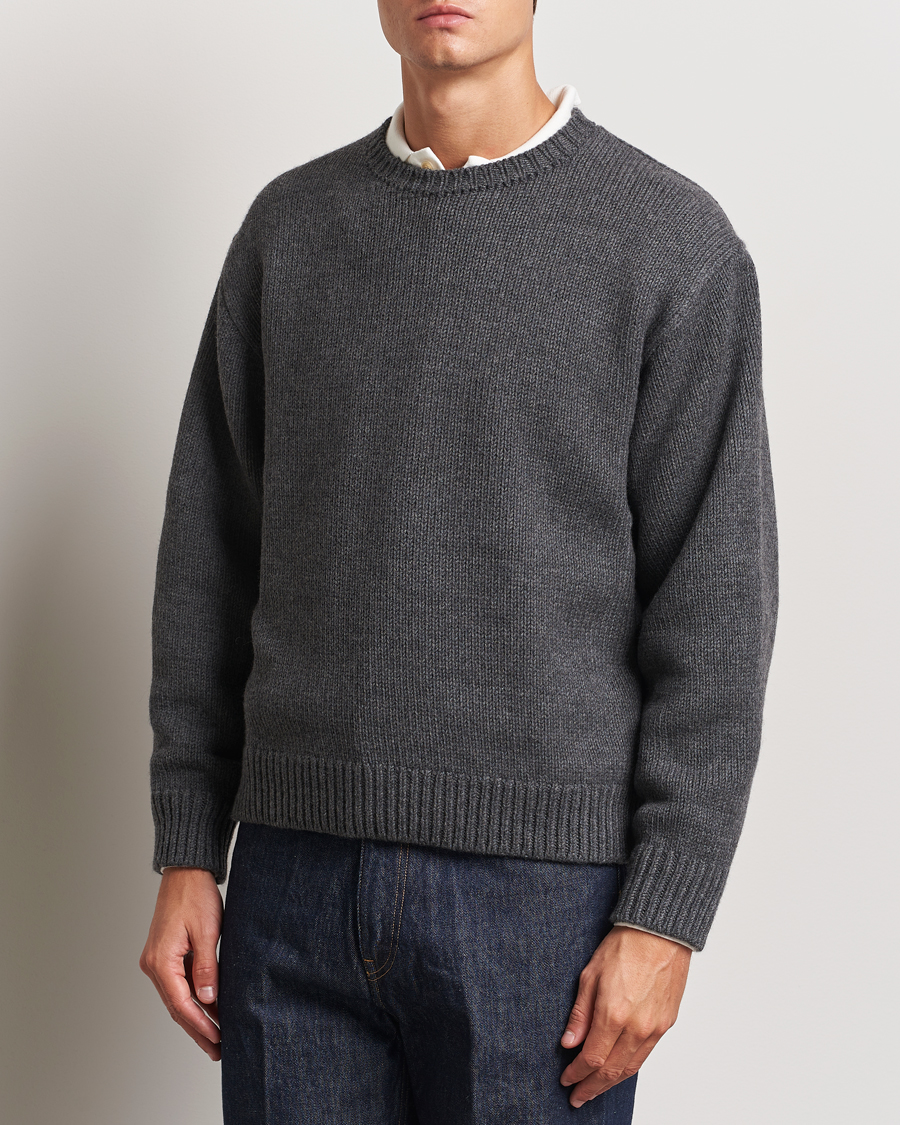 Herre |  | Auralee | Soft Wool Cord Pullover Charcoal