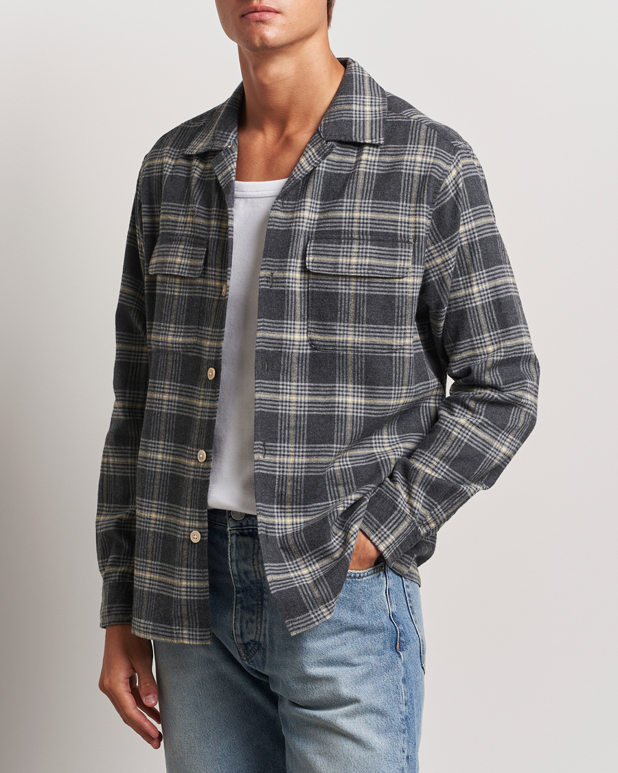 Herre | Flannelskjorter | Sunflower | Flannel Pocket Shirt Grey Check