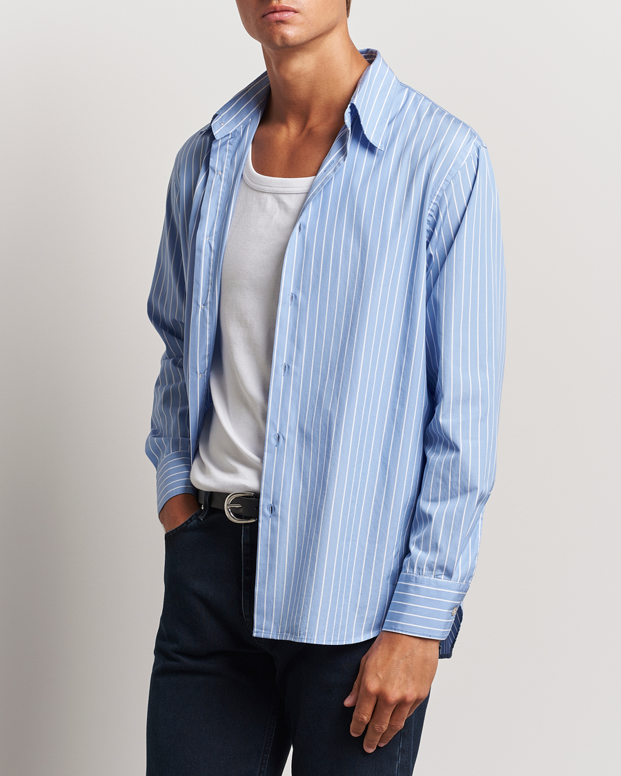 Herre | Tøj | Sunflower | Base Shirt Light Blue Stripe