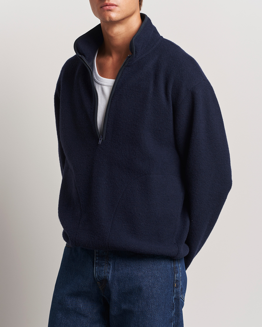 Herre |  | Sunflower | Wool Half Zip  Navy