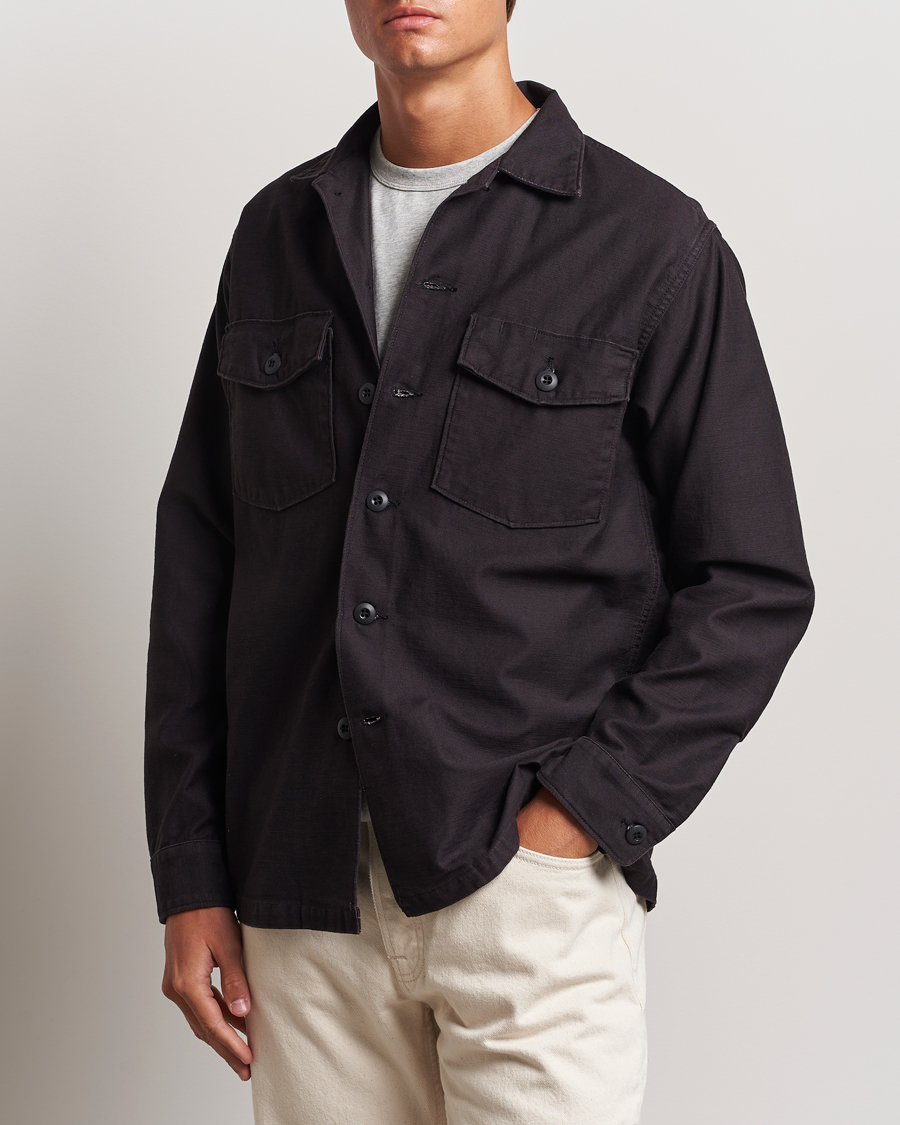 Herre | Shirt Jackets | orSlow | Cotton Sateen US Army Overshirt Black