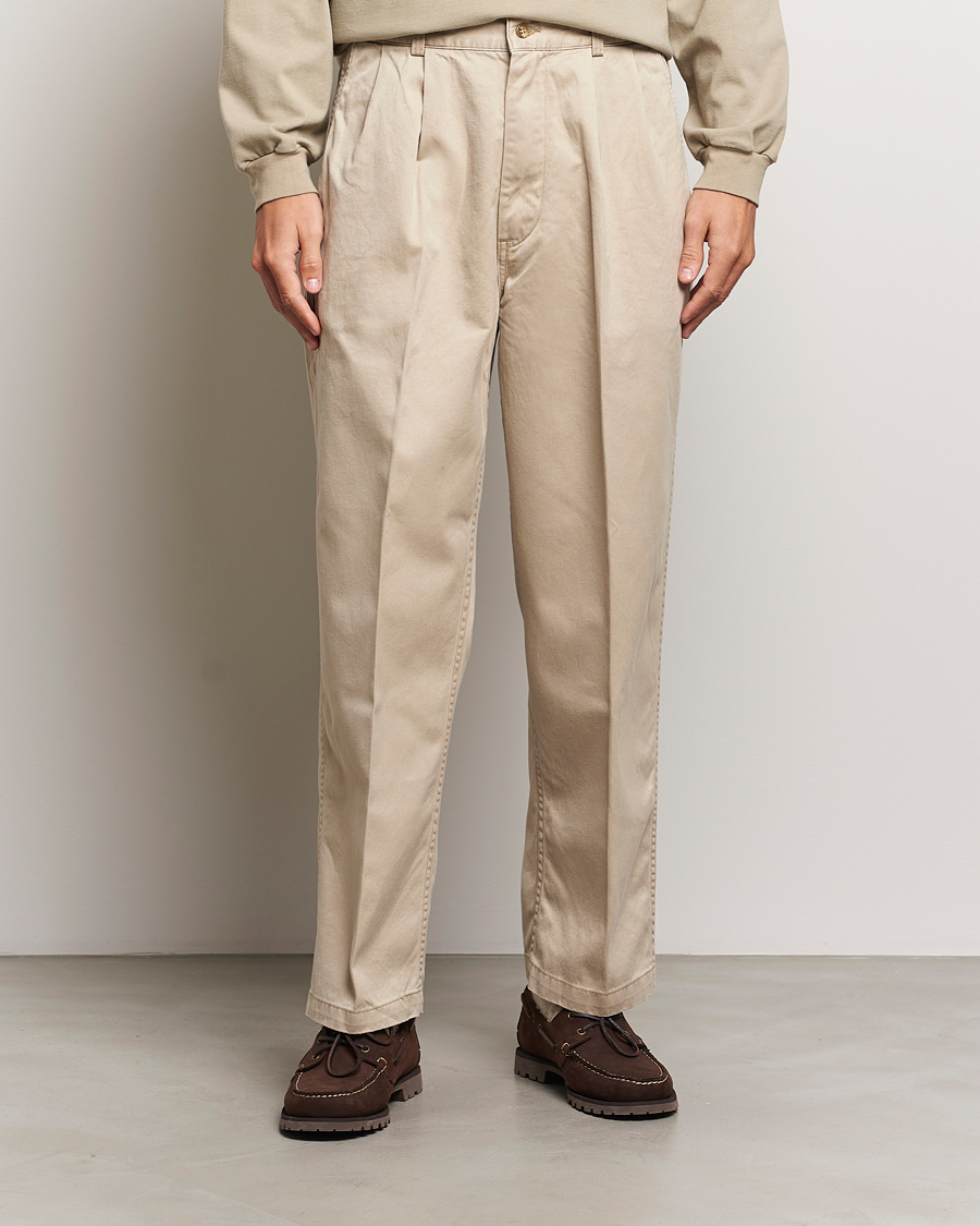 Herre |  | orSlow | Two Tuck Wide Trousers Khaki