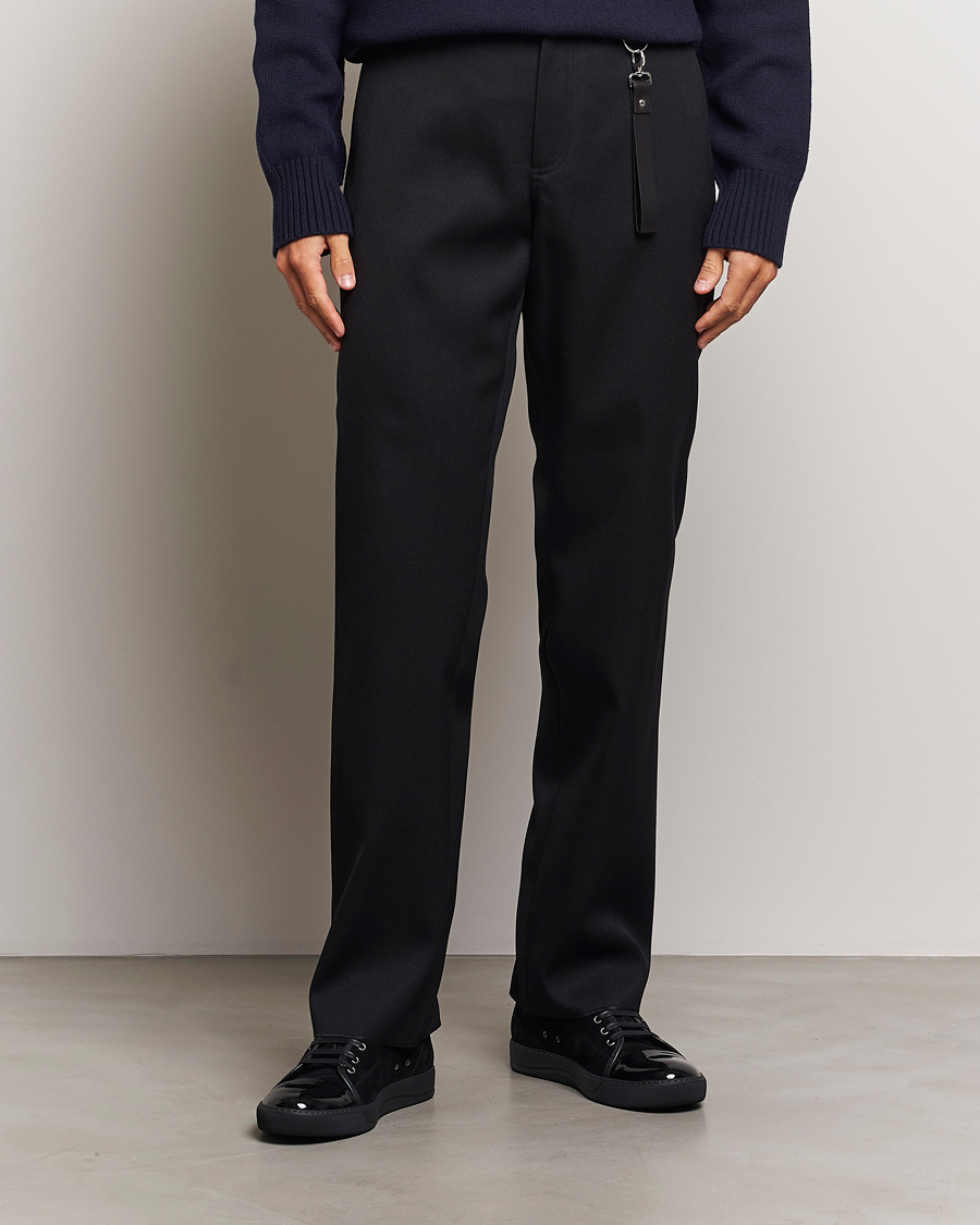 Herre |  | Lanvin | Casual Straight Wool Trousers Black