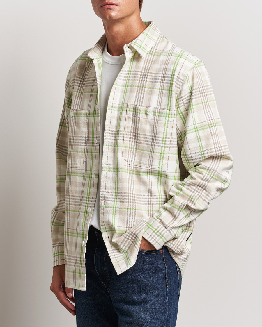 Herre |  | Peak Performance | Heavy Flannel Cotton Shirt Checked Beige