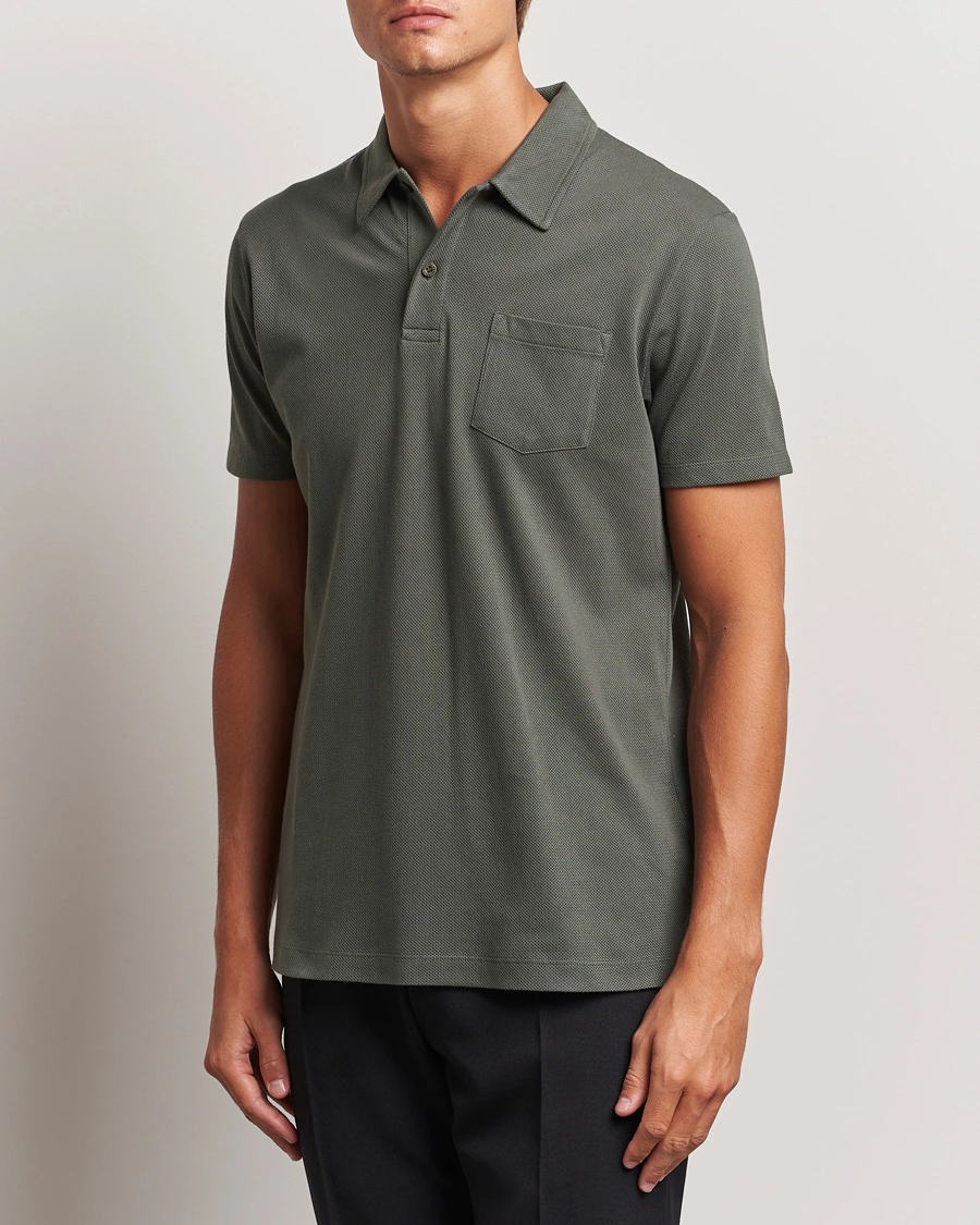 Herre | Polotrøjer | Sunspel | Riviera Polo Shirt Drill Green