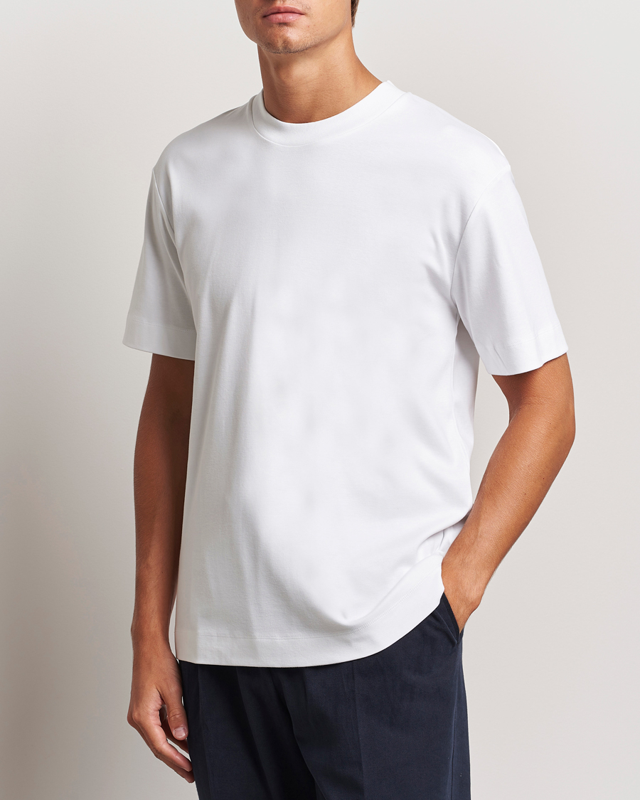 Herre |  | Sunspel | Heavyweight Mock Neck T-Shirt White