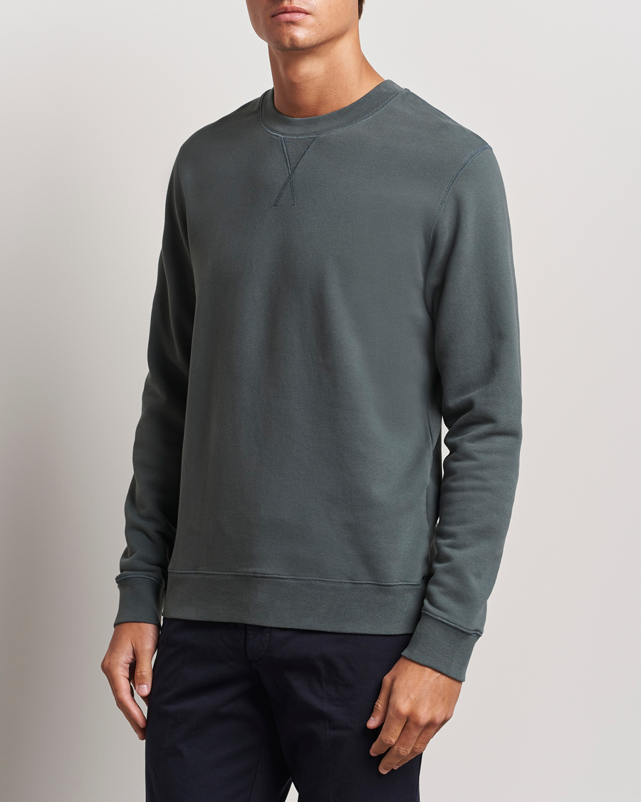 Herre | Sweatshirts | Sunspel | Loopback Sweatshirt Drill Green