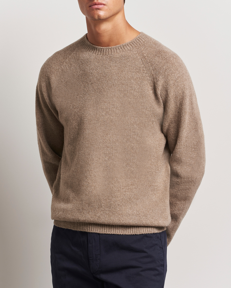 Herre |  | Sunspel | Lambswool Crewneck Sandstone