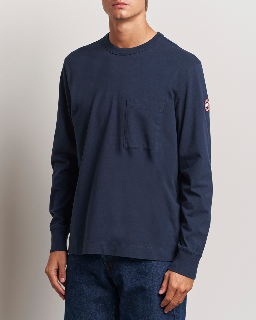 Herre |  | Canada Goose | Gladstone Long Sleeve T-Shirt Atlantic Navy