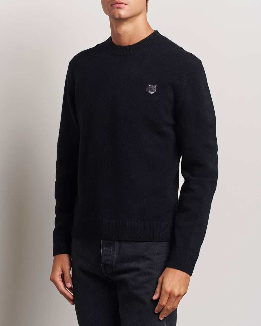 Herre |  | Maison Kitsuné | Bold Fox Lambswool Crew Neck Black