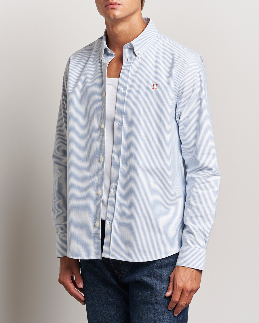 Herre |  | LES DEUX | Konrad Contrast Oxford Shirt Light Blue/White