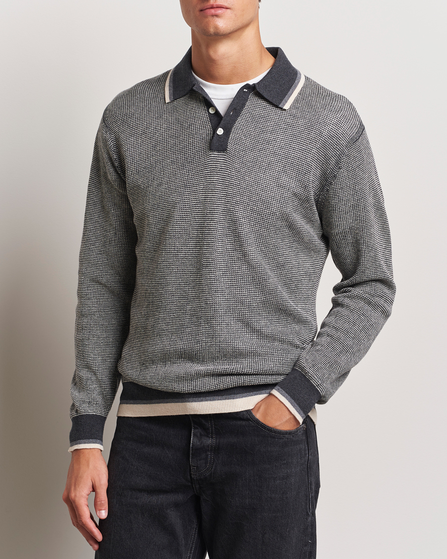 Herre |  | BEAMS PLUS | Collar Line Knitted Polo Charcoal