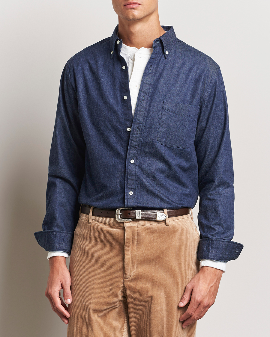 Herre |  | BEAMS PLUS | Denim Button Down Shirt Dark Indigo