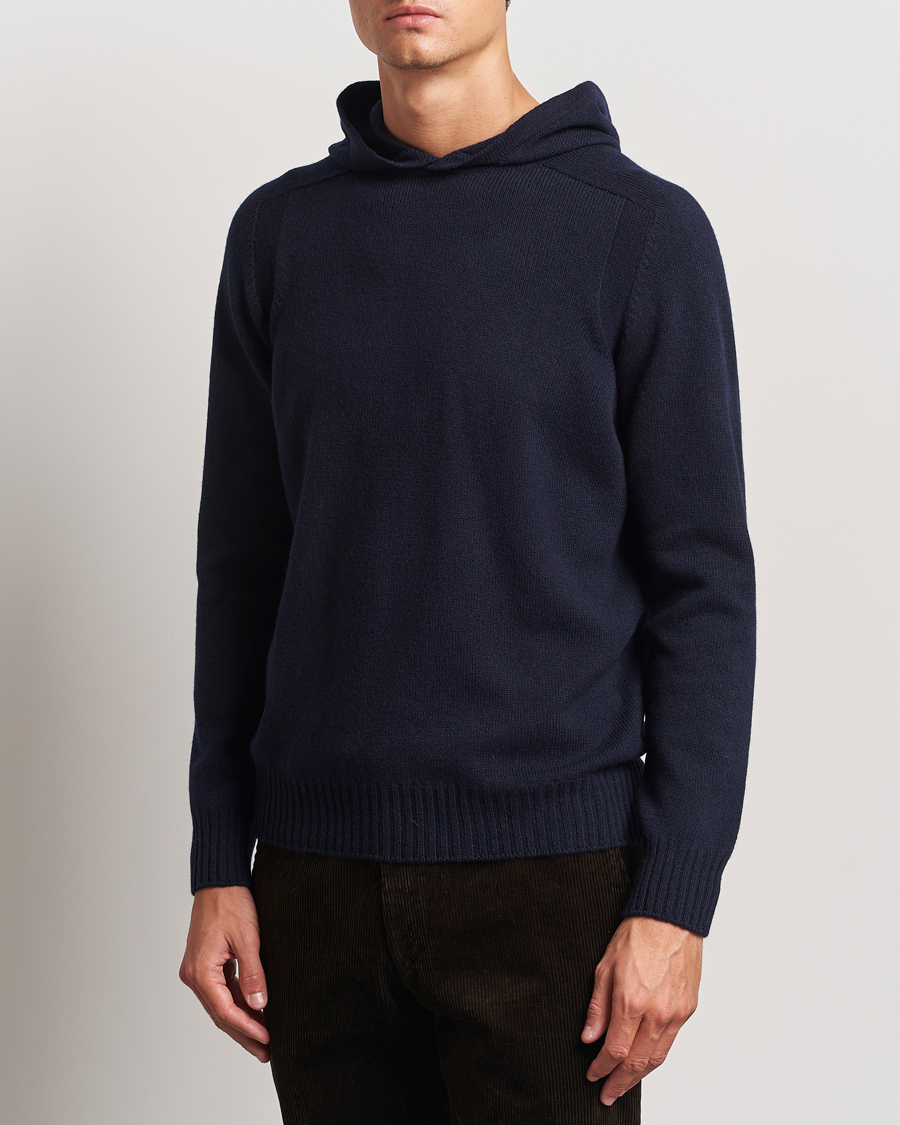 Herre |  | Gran Sasso | Wool Hoodie Navy