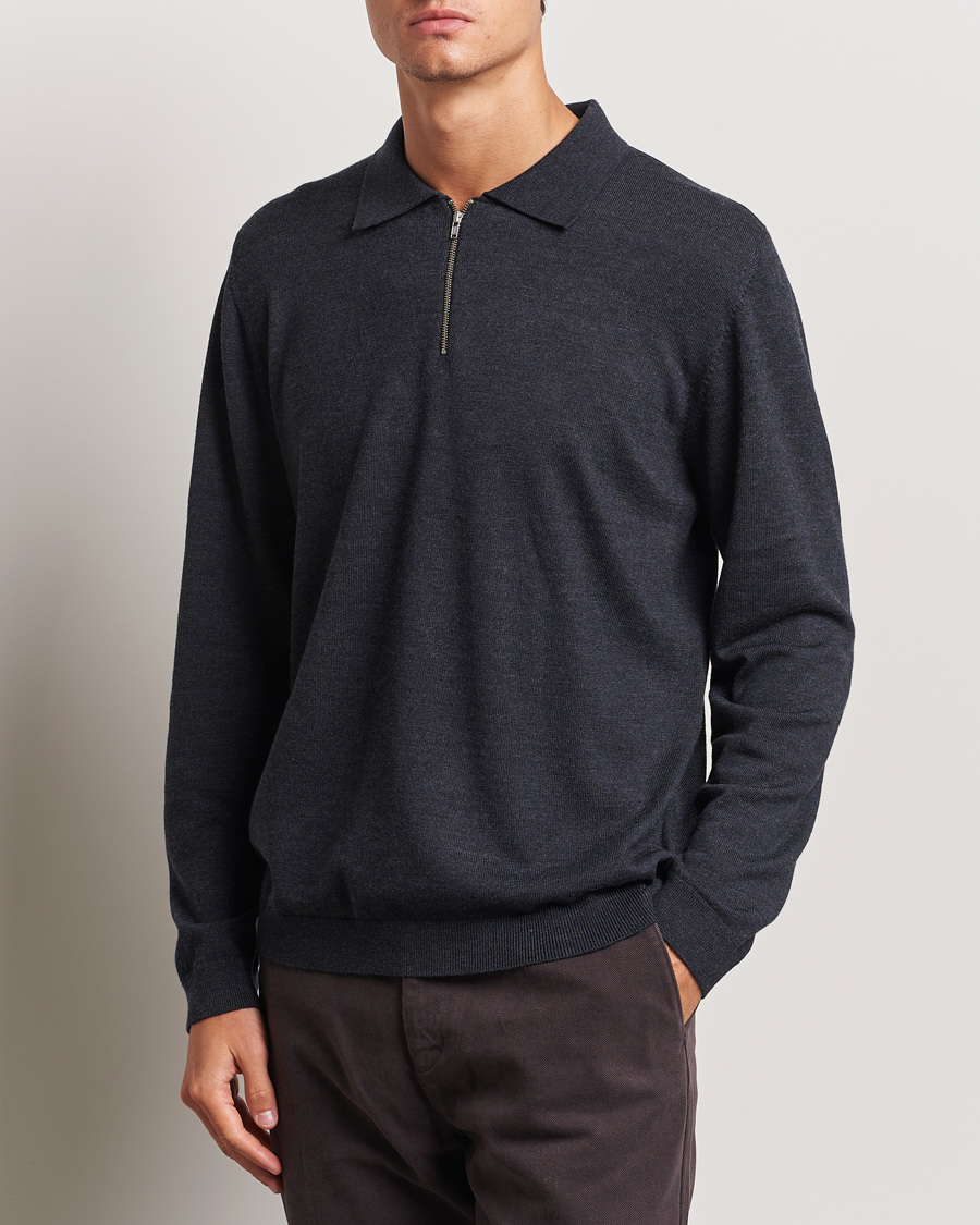 Herre |  | A Day\'s March | Thompson Merino Half-Zip Polo Anthracite